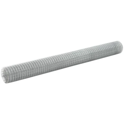 Image of vidaXL Chicken Wire Fence Galvanised Steel 10x1.5 m Silver