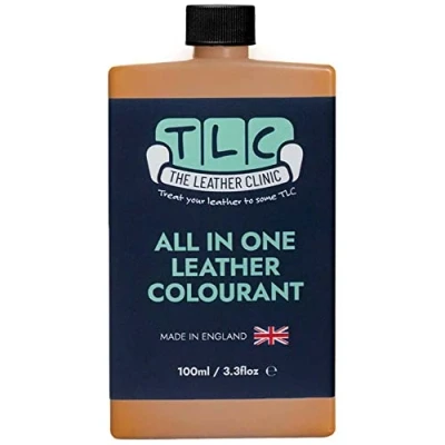 Image of The Leather Clinic All in One Colourant Self Seal Dye Repair Paint Recolour Furniture, Sofas, Car Seats (Tan, 100ml)