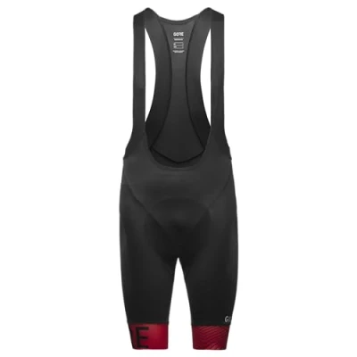 Image of GORE WEAR Men&#039;s Cycling Bib Shorts Opti, C5, With Seat Pad, Black/Red, S