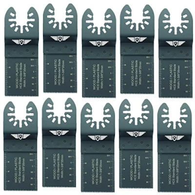 Image of 10 x 35mm TopsTools FA35F_10 Wood Fast Fit Blades Compatible with Dewalt Stanley Black and Decker Bosch Fein (Non StarLock) Makita Milwaukee Parkside Worx Workzone Multitool Accessories