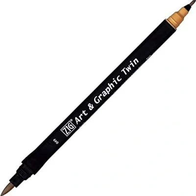Image of Kuretake ZIG Art and Graphic Twin Tip Brush Marker Pen 049 Beige