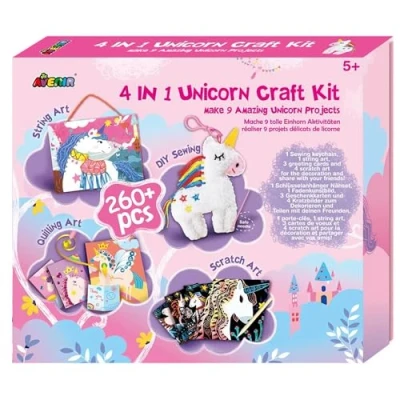 Image of 4 in 1 Unicorn Craft Kit Multi Activity Suitable for Kids Ages 5+