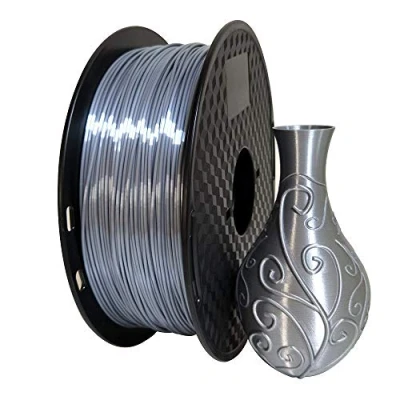 Image of Silk Silver PLA Filament 1.75 mm 1KG 3D Printer 2.2 LBS Printing Material Shine Silky Shiny Metallic Metal Color CC3D