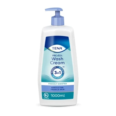 Image of TENA 3 in 1 Wash Cream with Pump Dispenser 500ml Pack of