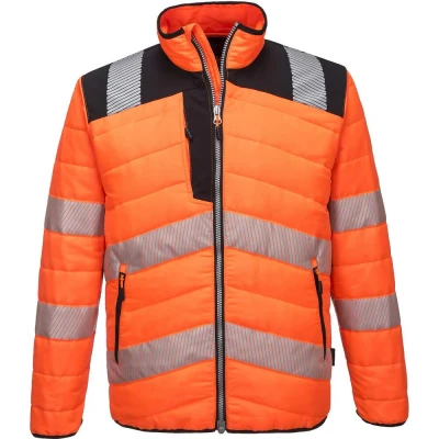 Image of Portwest PW3 Hi Vis Baffle Jacket, Size: 5XL, Colour: Orange/Black, PW371OBR5XL