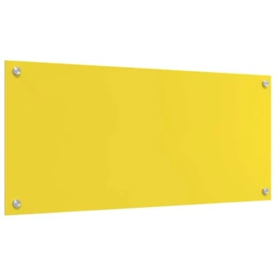 Image of vidaXL Kitchen Backsplash Yellow Tempered Glass Panel 90x40 Indoor Heat Resistant Splashback