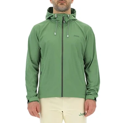 Image of JEEP O102714 E948 J MAN LIGHT HOODED SOFTSHELL JACKET W/Zipped Pockets J23S Vineyard Green XL
