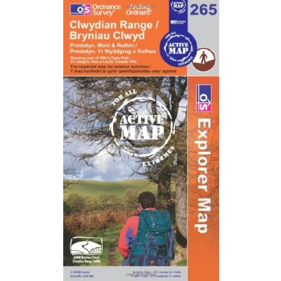 Image of Explorer Active 265 Clwydian Range, Prestatyn, Mold &amp; Ruthin Map With Digital Version