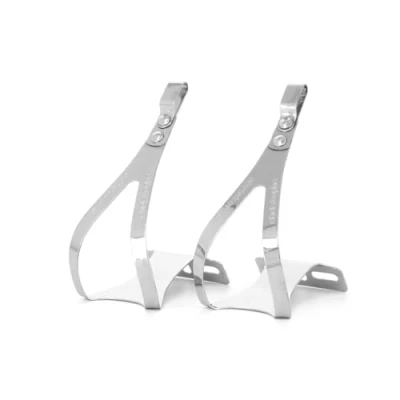 Image of Zefal Unisex&#039;s Christophe Steel 50 Toe Clips Silver, Small/Medium, S/M