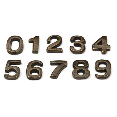 Image of MyTinyWorld Dolls House Miniature Antique Brass Numbers 0 9