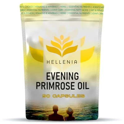 Image of Hellenia Evening Primrose Oil 1000mg 90 Capsules Valuable Supplement for Women&#039;s Health