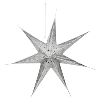 Image of URBNLIVING Large LED Decorative Festive Hanging Christmas Paper Star Xmas Lantern (Silver)