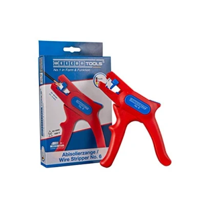 Image of WEICON Wire Stripper No. 6 12 Pack Approval up to 1000 Volt VDE Tested Stripping Tool for Round Cables 0.2 6mm² (24 10 AWG) red 100% Made in Germany