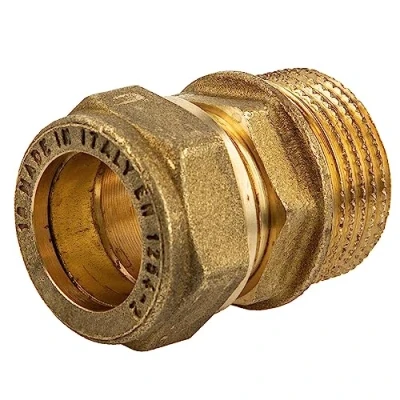 Image of Tecuro Brass Compression Connector Einschraubver Chraubung with ZYL. 28 mm x 1 Male Thread