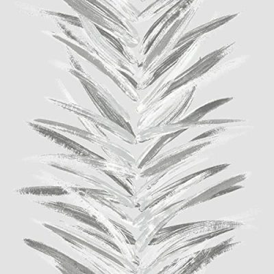 Image of Dhara Leaf Stripe Wallpaper Silver/Grey Muriva 191501