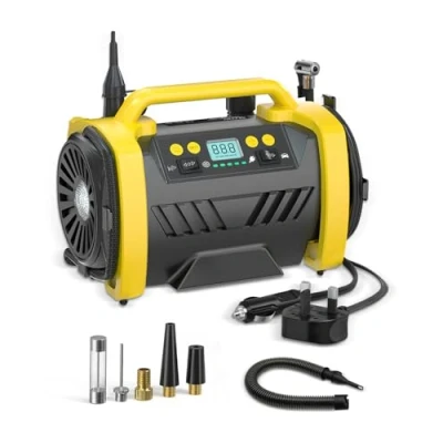 Image of E SMARTER Tyre Inflator Air Compressor 12V DC, 150PSI Car Pump Quick Inflation, Dual Power Supply, Pumps for Tyres, Accessories