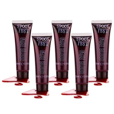 Image of Fake Blood 15ml Special FX Pro Horror Make up for Vampire Zombie Theatre Effects Realistic Halloween (5 x 15ml)