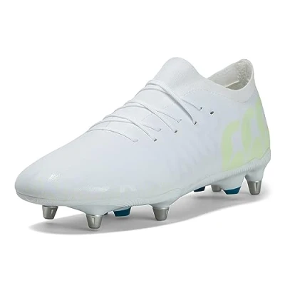 Image of Canterbury Mens Speed Pro Soft Ground Rugby Boots, White Yellow, 3.5 UK