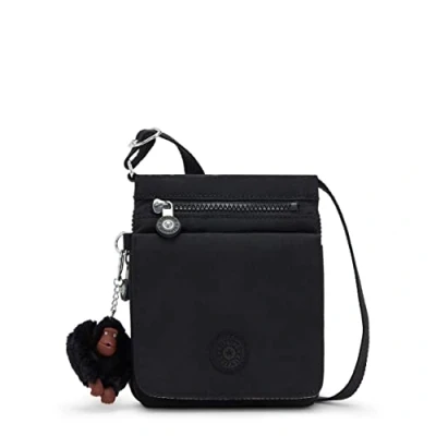 Image of Kipling Women&#039;s New Eldorado Minibag, Lightweight Crossbody, Nylon Travel Bag, Black Tonal, 6&#039;&#039;L x 7.75&#039;&#039;H 0.75&#039;&#039;D
