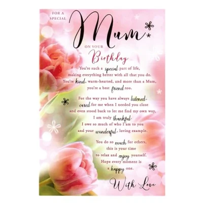 Image of For A Special Mum Birthday Card Size 6&quot; X 9&quot;