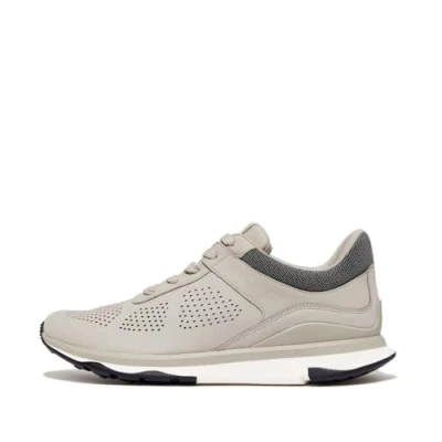 Image of Fitflop Vitamin FFX Mens PERF Nubuck Sports Sneakers Shoe, Clay Grey/Urban White, 11 UK