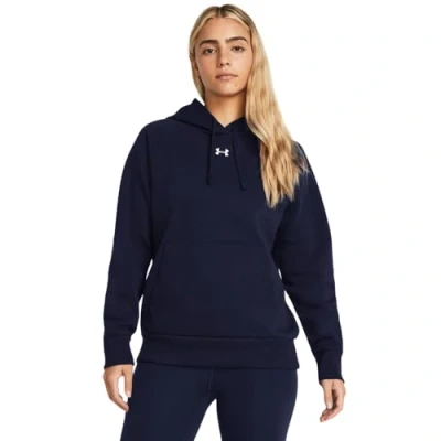 Image of Under Armour Women&#039;s UA Rival Fleece Hoodie Shirt Midnight Navy