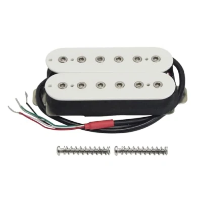 Image of FLEOR Alnico 5 Overwound Open Style Humbucker Double Coil Neck Pickups for Electric Guitar White