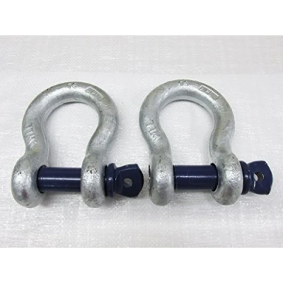 Image of Bow Shackle with Screw Pin 0.33 Ton X2 (Lifting Towing Galvanised Steel 330KG)