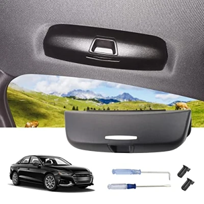 Image of LUWU Compatible with A3 8V A4 B8 B9 A5 A6 C7 C8 Q3 8U Q5 Q7 S3 S4 S5 Car Glasses Holder,Sunglasses Holder,Eyeglasses Mount for Sun,Universal Storage Box Organizer (Black)