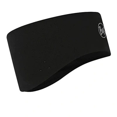 Image of Buff Men Grey Logo Windproof Headband Black, Adult S/M