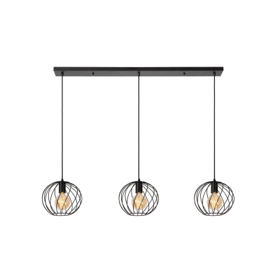 Image of Danza Classic Bar Pendant Light 3xE27 Black