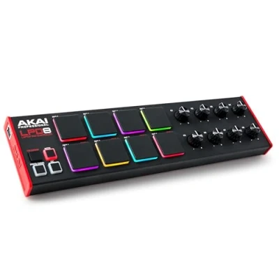 Image of AKAI Professional LPD8 USB MIDI Controller with 8 Responsive MPC Drum Pads for Mac and PC, Assignable Knobs Music Production Software