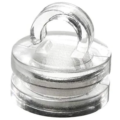 Image of Clear Plastic Magnetic Hooks Ø 16 mm x 17 2kg Pull 10 pcs