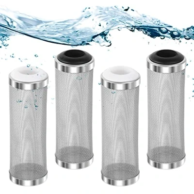 Image of Heqishun 4 Pieces Stainless Steel Aquarium Filter Guard 16mm, Mesh Protector Guard, Prevent Small Fish from Getting Sucked Up