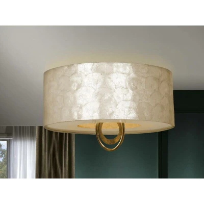 Image of Ed 4 Light Flush Ceiling Gold, E27