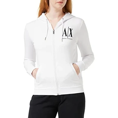 Image of Armani Exchange Women&#039;s Icon Project Hoodie, White (Optic 1000), Large