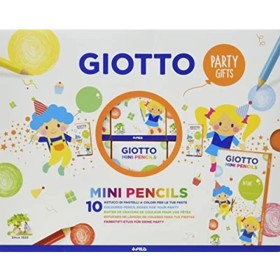 Image of GIOTTO Kids 10 x Party Gift Sets with 6 Mini Colouring Pencils, Assorted Colours, Super Washable, Ideal for Children&#039;s Bags