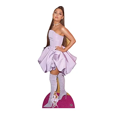 Image of STAR CUTOUTS CS780 Ariana Grande Lifesize Cardboard Cutout American Singer Songwriter Height 163cm Comes with Free Mini Desktop Standee, Solid, Multicolour