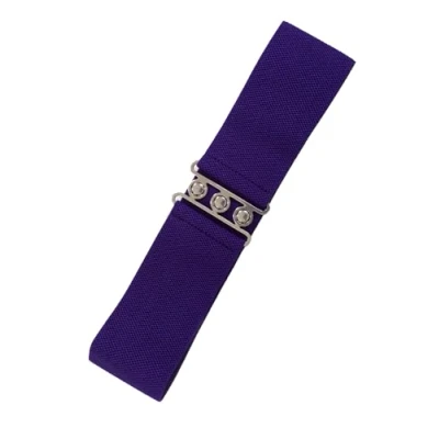 Image of Banned Retro Vintage 1950&#039;s Elasticated Wide Nurse Belt Purple (L)