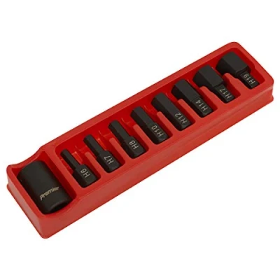 Image of Sealey Premier Impact Hex Bit &amp; Holder Set 9pc 1/2&quot;Sq Drive