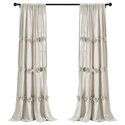 Image of Lush Decor, Neutral Darla Window Curtain Single Panel, 84&quot; x 40&quot;
