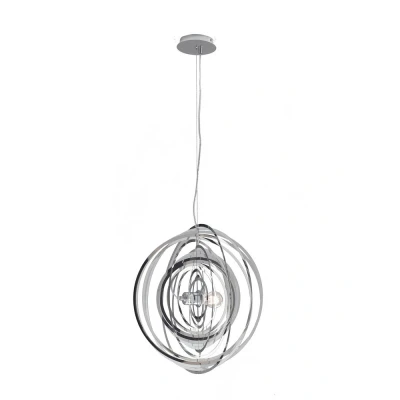 Image of CLUB Spherical Pendant Ceiling Light Chrome 50cm