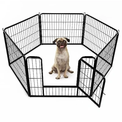 Image of 6 Panel Heavy Duty Dog Playpen, Pen, Puppy Play Pen Indoor, Outdoor Fence, Indoor Pet 60cm x 80cm