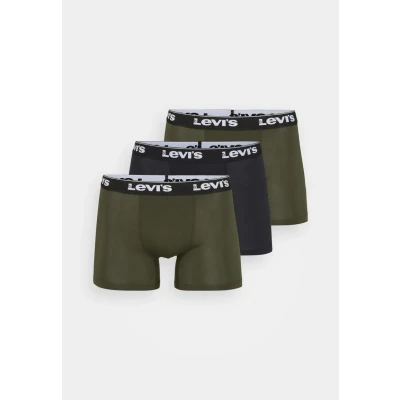 Image of Levi&#039;s MEN Repeat LOGO 3 PACK Trunks, Men&#039;s, Size: Medium, Khaki/black