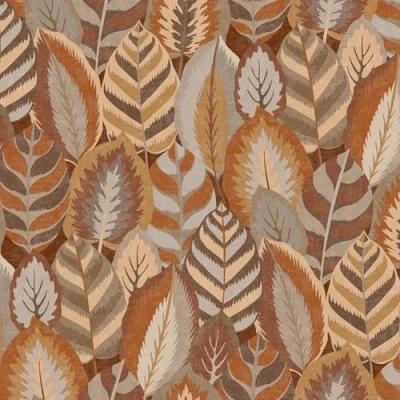 Image of Sublime Arty Leaves Floral Brown Wallpaper Paste The Wall Burnt Orange and Terracotta Contemporary Classic Striped Leaf Design Perfect for Most Rooms Feature or 4