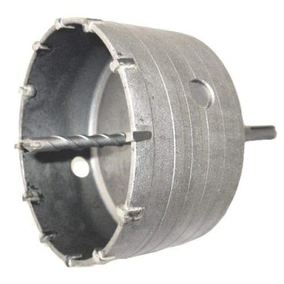 Image of Unibos Tungsten Carbide Tipped Core Drill 110 mm Diameter SDS Hole Cutter TCT C/W Pilot Bit Shank Arbor For The Use In Drilling Brick, Concrete &amp; Masonry