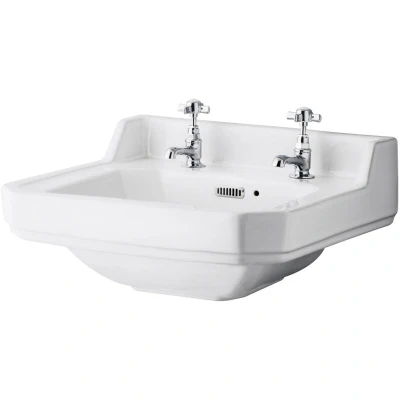 Image of Hudson Reed Richmond Traditional Basin 560mm Wide White 2 Tap Hole