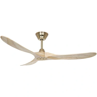 Image of CASAFAN Eco Genuino Ceiling Fan, Rotor Blade 1520 mm, Natural Finish/Brass