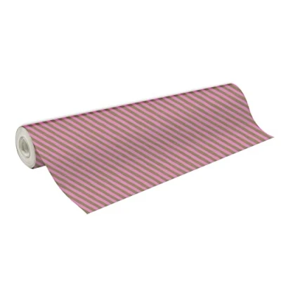 Image of Clairefontaine Ref 223873C Recycled Kraft Wrapping Paper Roll (Single Roll) 70cm Width x 50m Length, 70gsm Pink Stripes Design