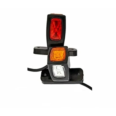 Image of 2 x Marker Lights 3 LED Rubber Orange Red White 12/24V Side